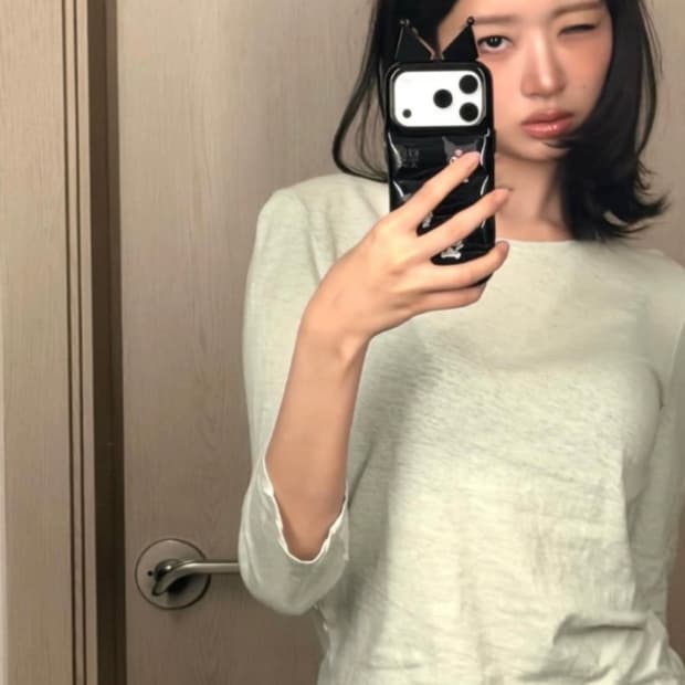 ZARA 자라 린넨 페이크 워싱 티셔츠 민트