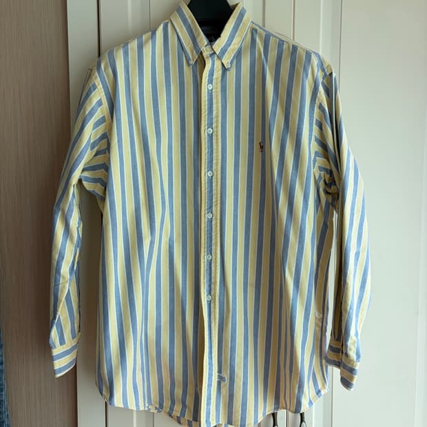 폴로 옐로우 스트라이프 빅셔츠