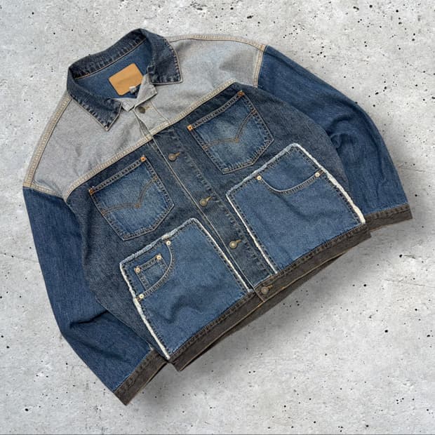 [F] ACON 아콘 패치워크 데님 자켓 B517