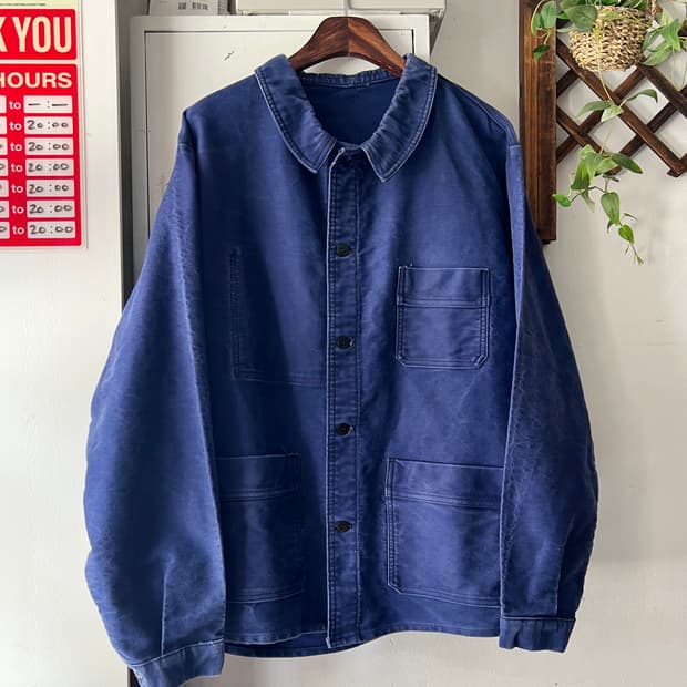 [L]90's 빈티지 페이딩 몰스킨 프렌치 워크자켓