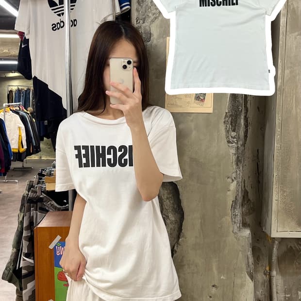 미스치프 반팔티 화이트 #csz854