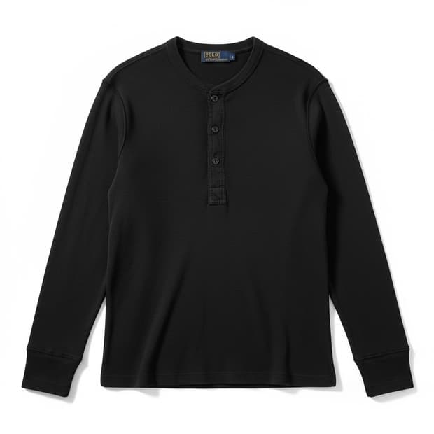 폴로 랄프로렌 블랙 헨리넥 롱슬리브 L