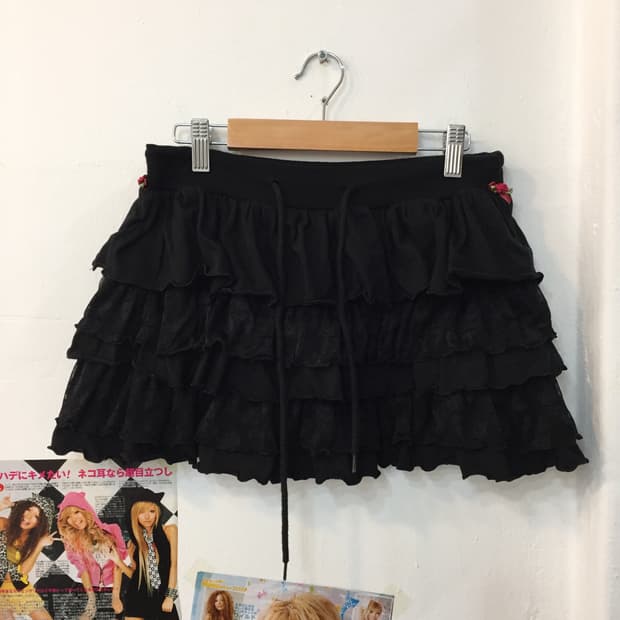 장미 러플 캉캉 스커트