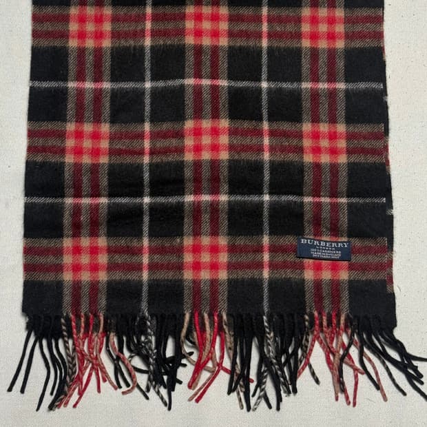 OS 버버리 레드 노바체크 캐시미어 머플러