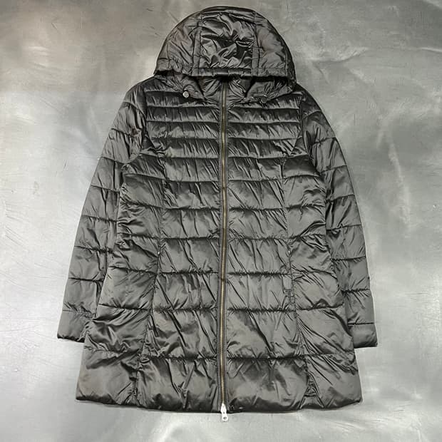  바버 퀼티드 후드 롱패딩 y15238