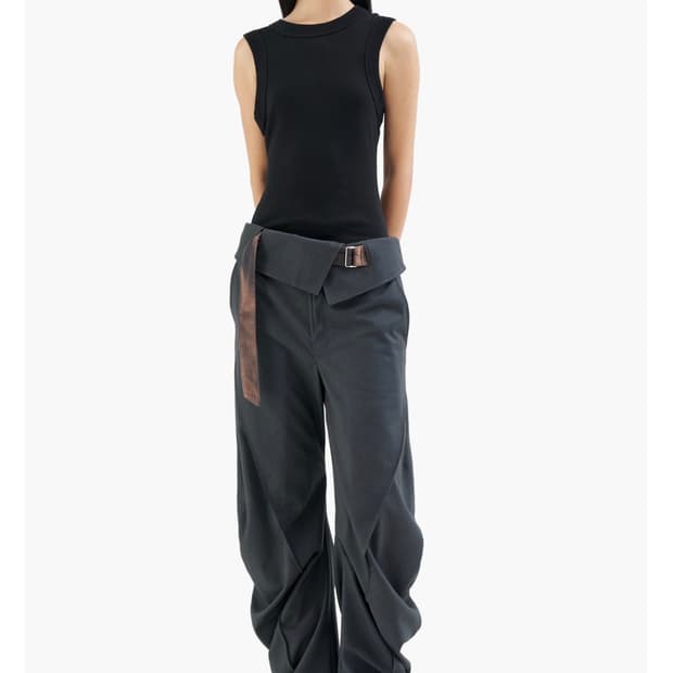 Sun-Bleached Curved Trousers -
