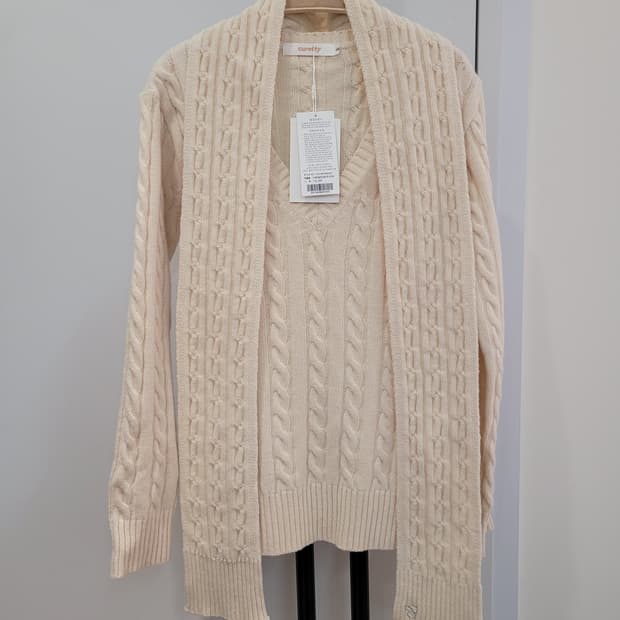 큐리티 curetty 케이블 니트 머플러 세트 S사이즈 택달린새제품