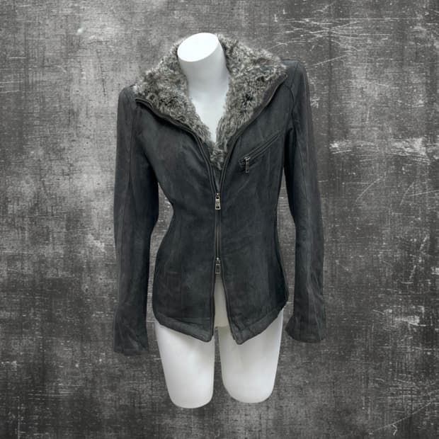 gray  fur two-way jk
