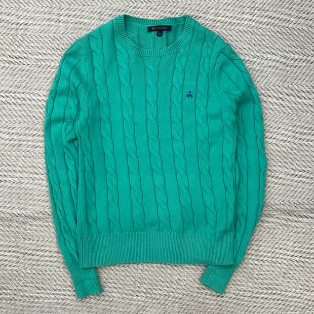 브룩스브라더스 라운드넥 꽈배기 니트 r2803