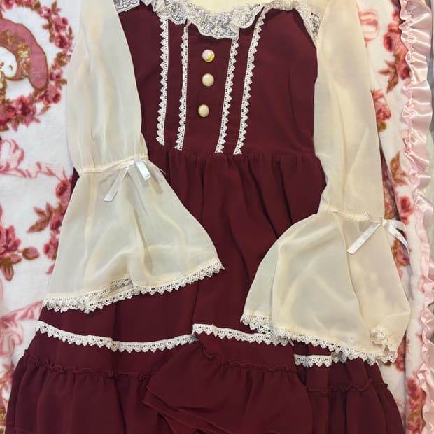 디어리 히메소데 버건디 원피스