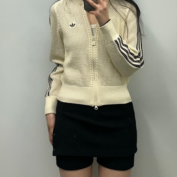 아디다스 프리미엄 크로셰 원더 화이트 트랙탑 져지