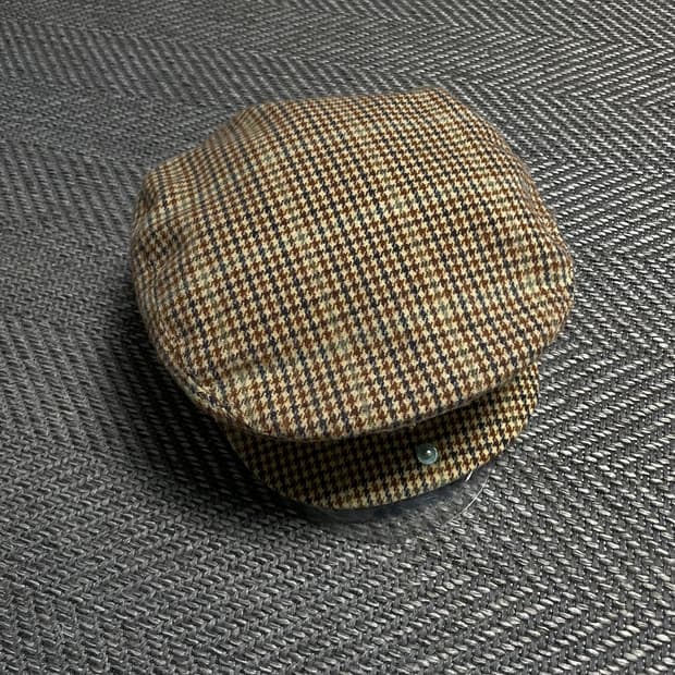 빈티지 아메카지 체크 울 헌팅캡y 5274