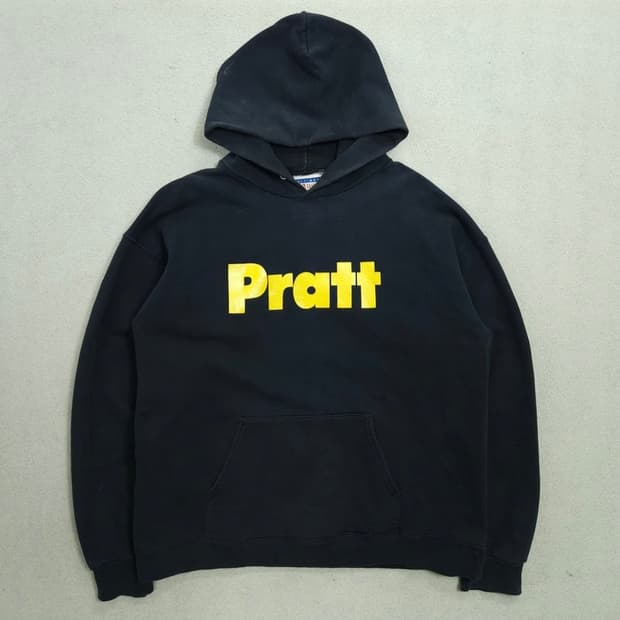 90s 헤인즈 Pratt 대학 후드티 M