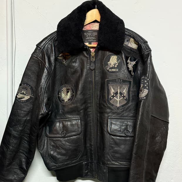 90-00‘s 탑건 G-1 레더 봄버 자켓 S