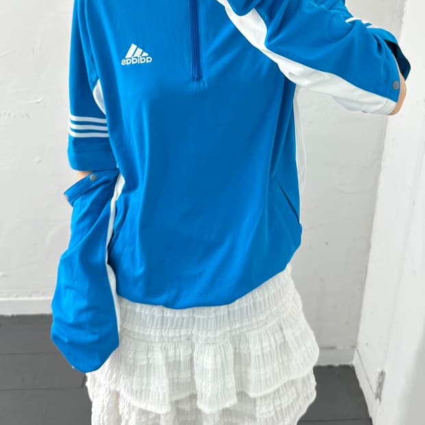 adidas blue half zipup