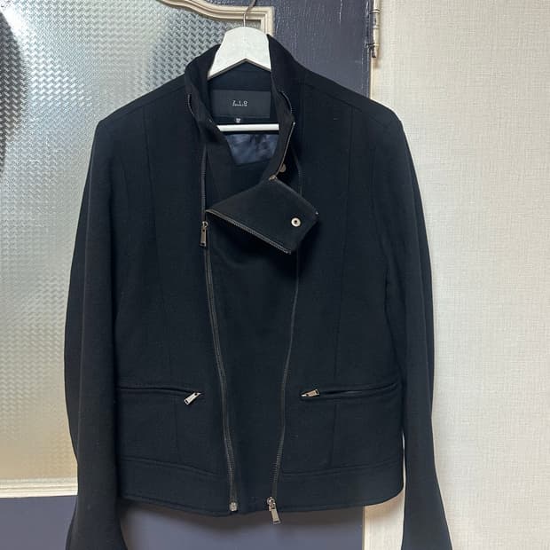 지오송지오 지퍼디테일 울 라이더자켓 