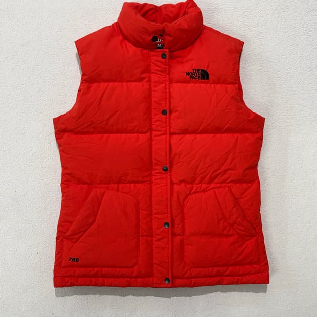 노스페이스 700 파워오렌지 조끼 패딩 90 여성용