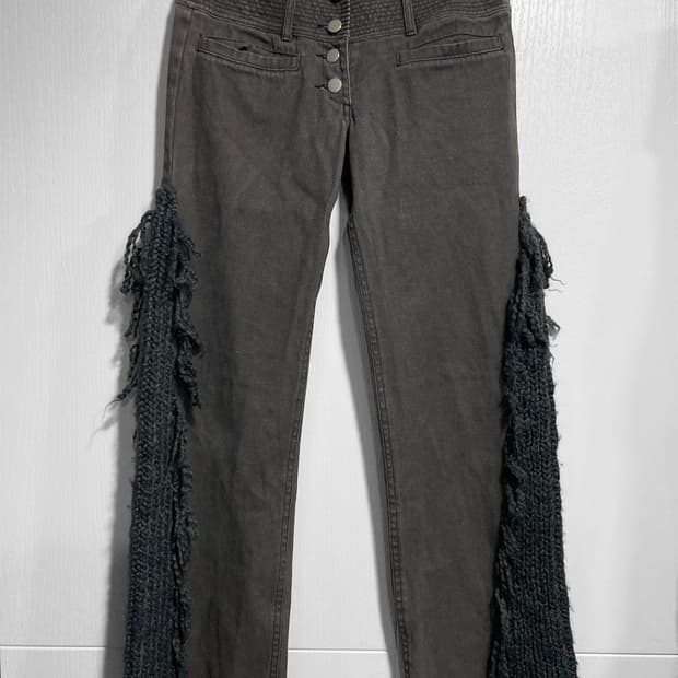 니트 패널 부츠컷 팬츠