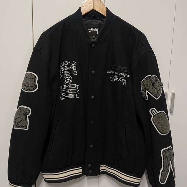 스투시 CDG 꼼데가르송 바시티 자켓 XL