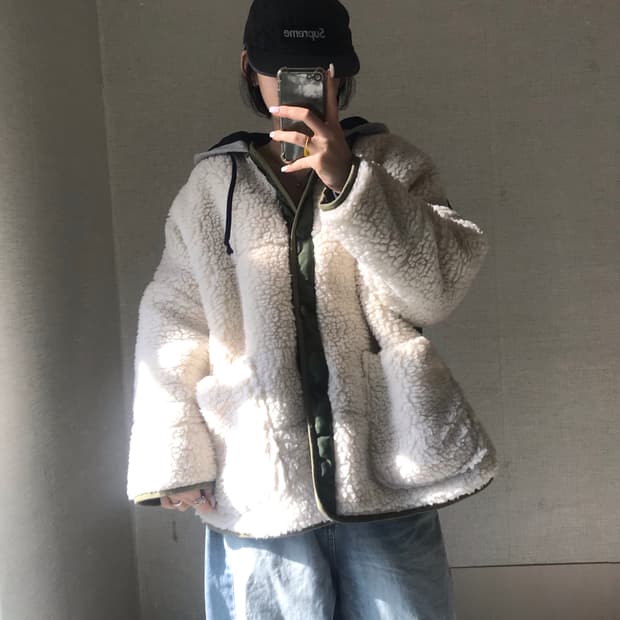 빈티지 레이어드 후리스 점퍼