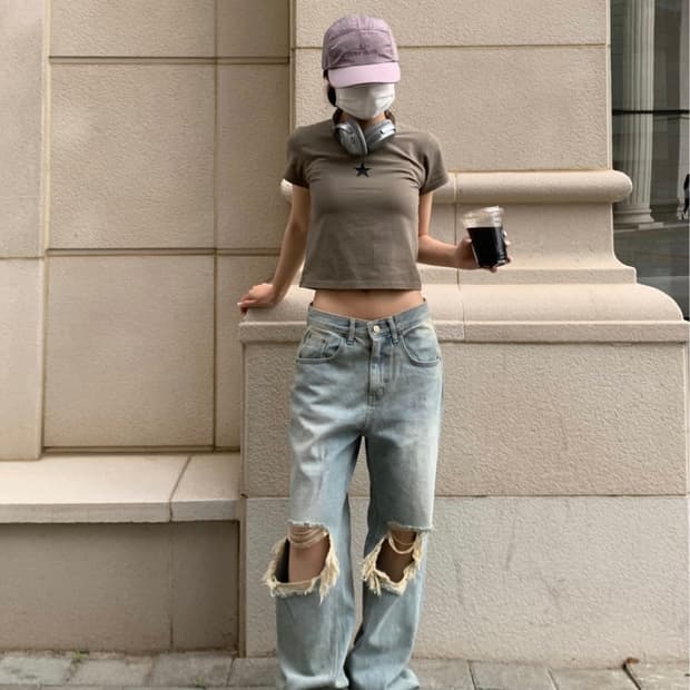 옵텐소 hady damage denim pants