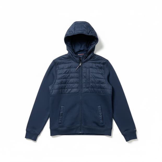 타미힐피거 네이비 퀼팅 후드 집업
