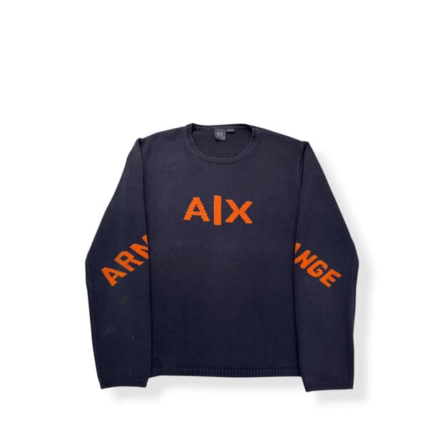 100 아르마니 빅로고 차콜 니트