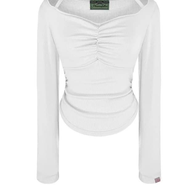 플리즈노팔로우 Jiselle Strap Shirring Top