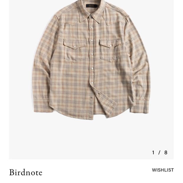 FLANNEL WESTERN SHIRTS (BEIGE) 44size