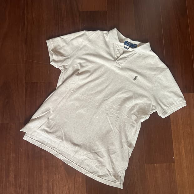 폴로 랄프로렌 커스텀 슬림핏 아이보리 카라티 (M)