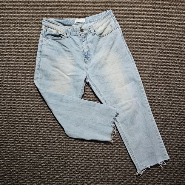 Plac 크롭 워싱 데님 