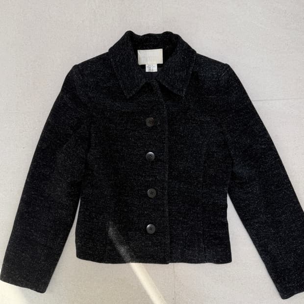 button kara black wool jacket