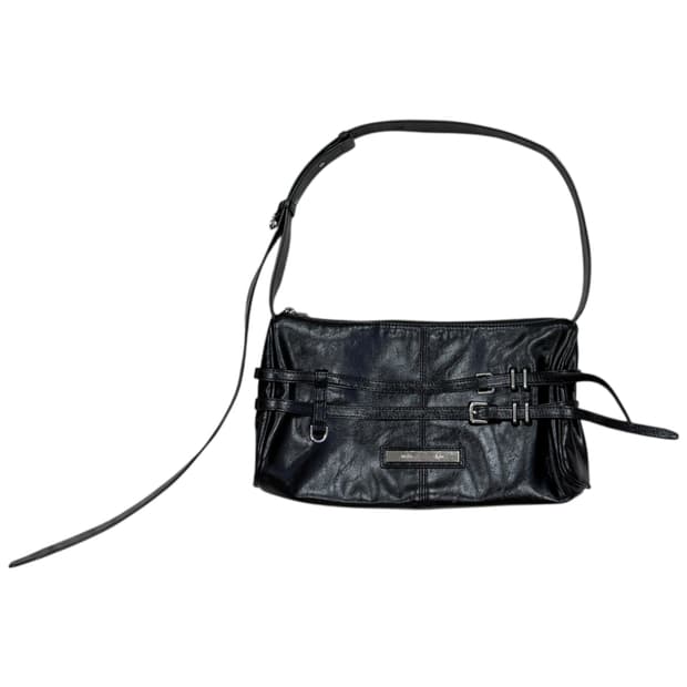 마뗑킴 더블 벨티드 스트랩 미니백 블랙