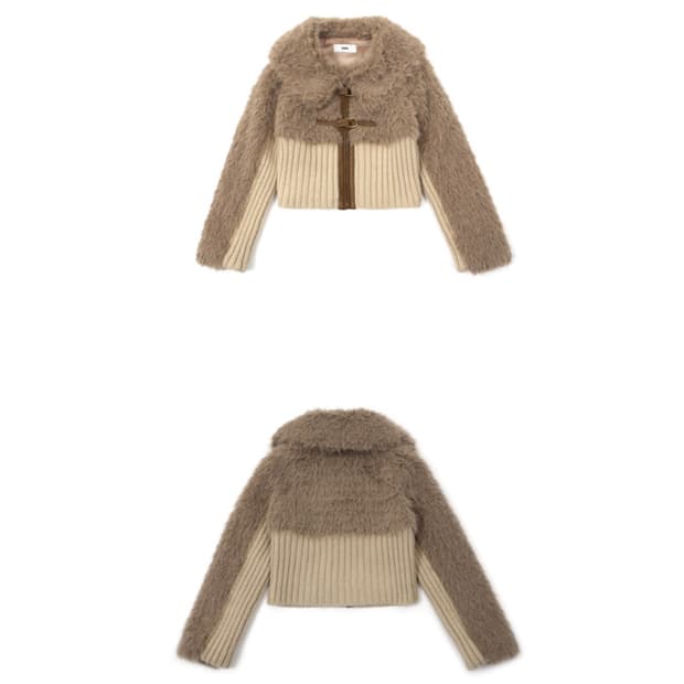 니트 퍼 믹스 무스탕 KNIT FUR MIX MUSTANG (BROWN)