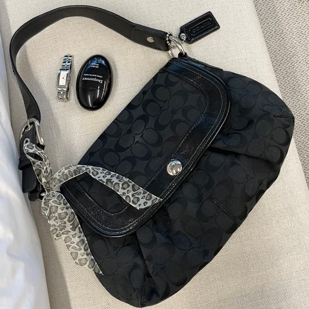 Coach Black Leopard Bag