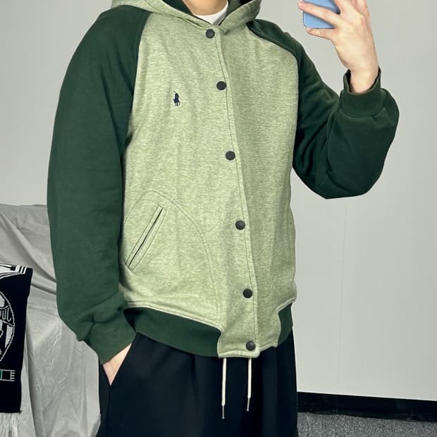 폴로 스포츠 그린 코튼 후드 자켓 M  