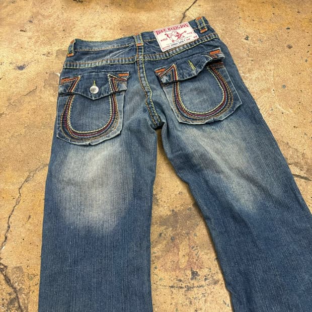 [정품/30] 트루릴리젼 블루 워싱 데님 청바지