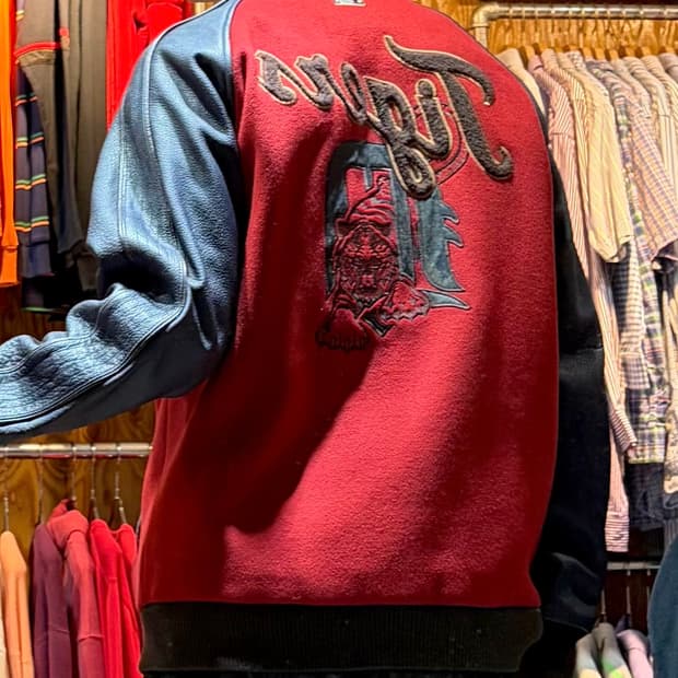 L MLB 메이저리그 타이거 빅로고 레더 울 바시티