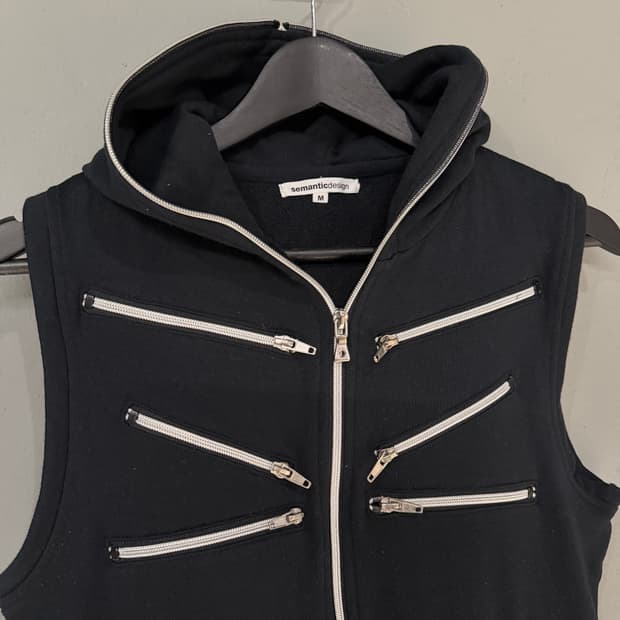 semantic design multi zipper vest zip-up semantic design 多重zip 