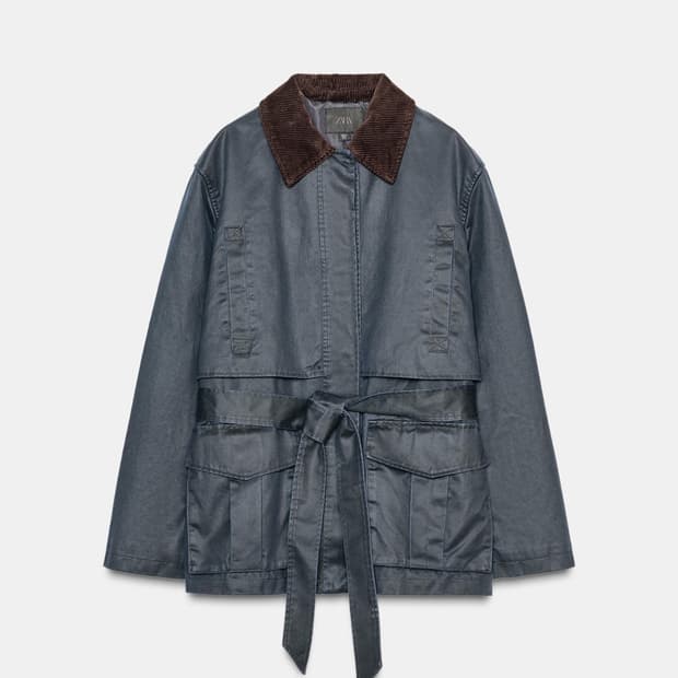 자라 골덴 카라 왁스드 자켓L