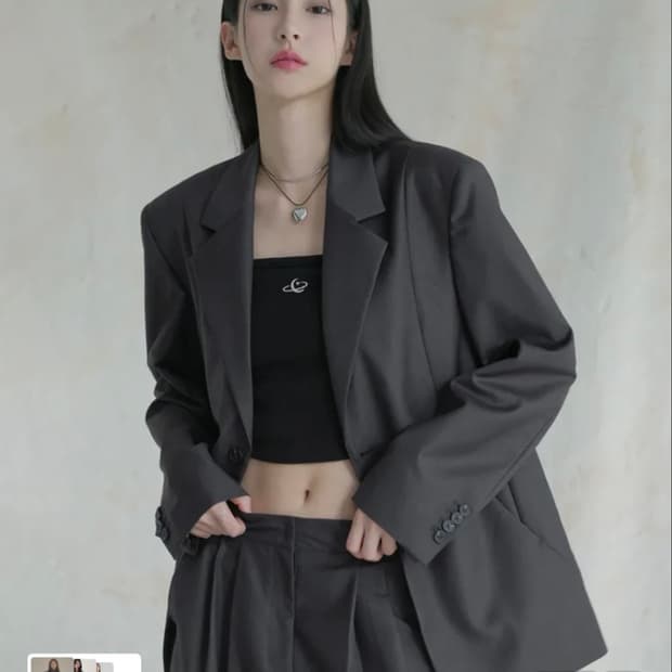어반드레스 블레이저 자켓 차콜 S 새상품