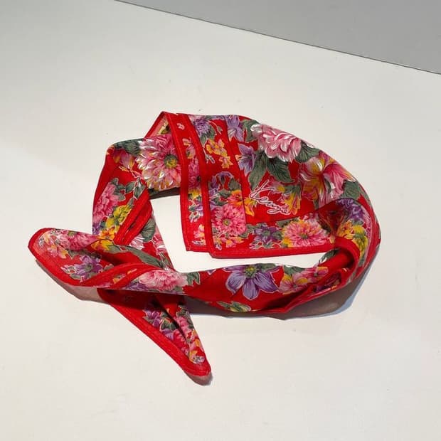 겐조 00s 재팬 플라워 패턴 쁘띠 손수건 A1459