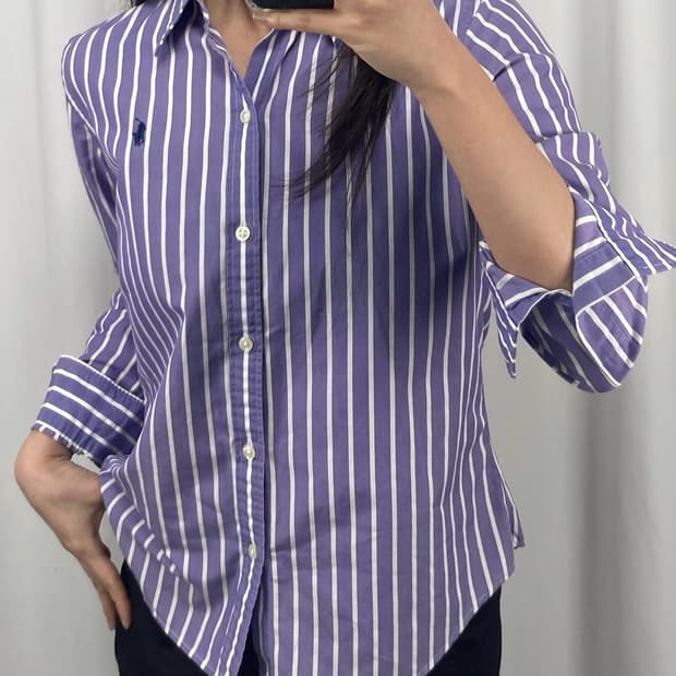 폴로 퍼플 스트라이프 셔츠