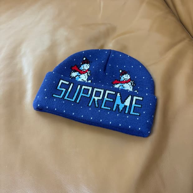 슈프림 비니 모자 21fw 스노우맨 네이비