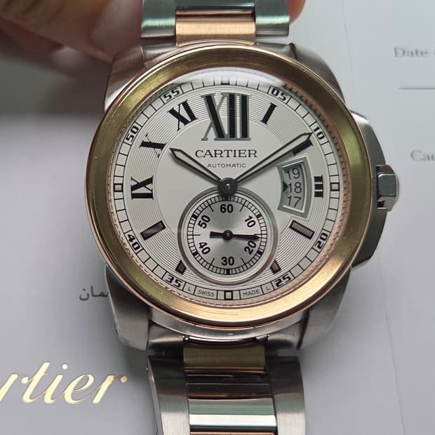 까르띠에 칼리브 드 18K콤비 42mm 오토매틱 브레이슬릿 ver.