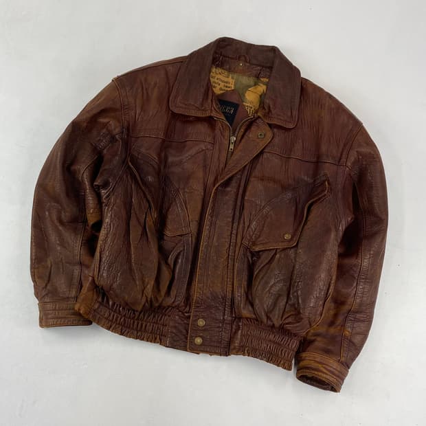 JPN 빈티지 양가죽 A-2 레더 봄버 자켓 (100)