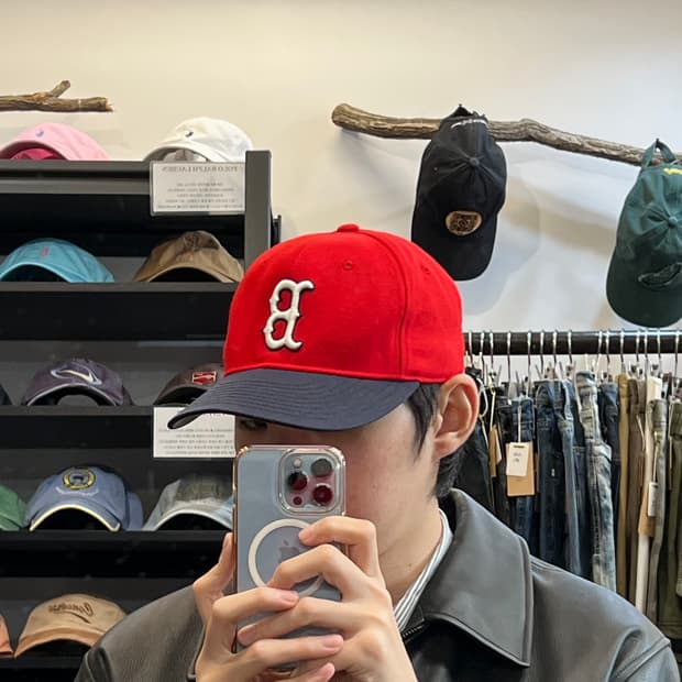 [OS/정품] 엠엘비 레드/네이비 볼캡모자
