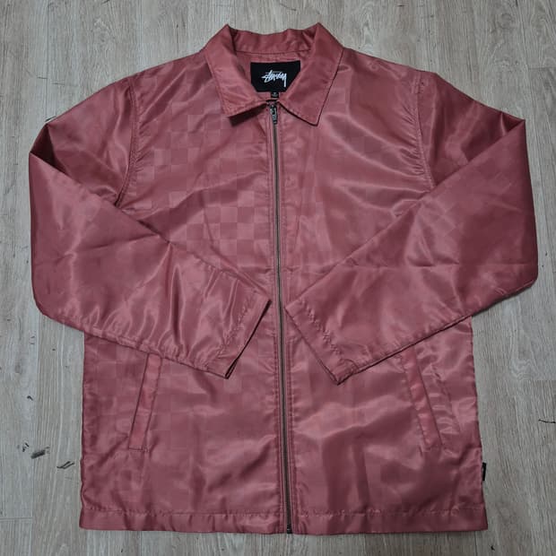 스투시 인터내셔널 체커보드 사틴 코치자켓 M(95)