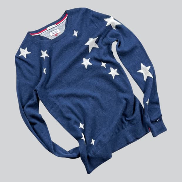 Tommy Hilfiger 별 패턴 네이비 니트 