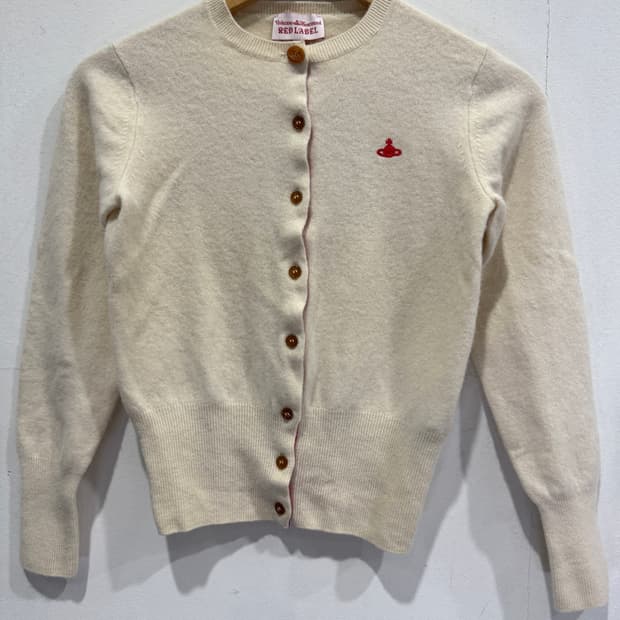 비비안웨스트우드 레드라벨 아이보리 가디건 정품